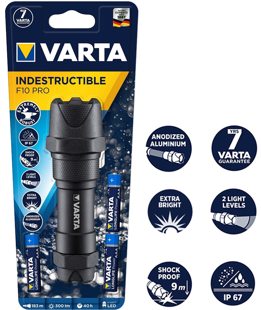 Torche Indestructible VARTA F10 PRO 18710